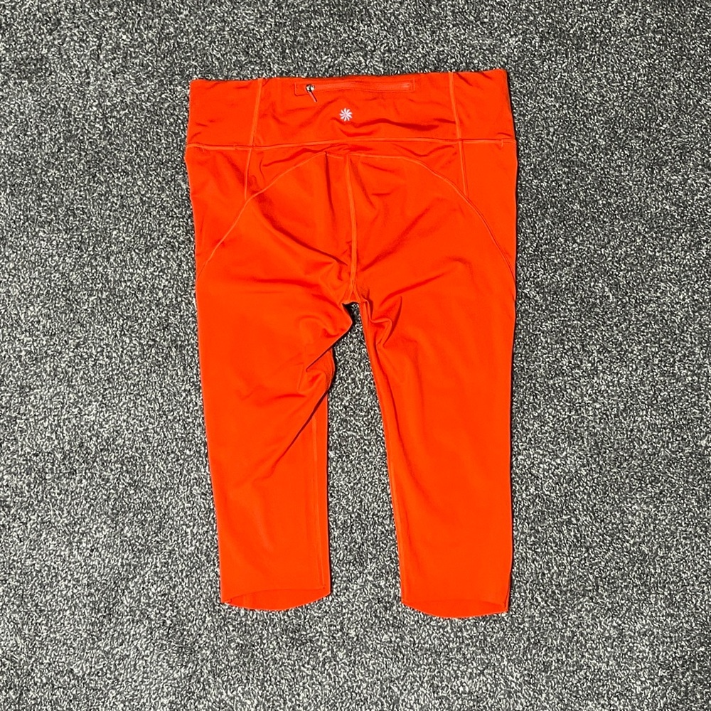 Athleta Women's Bright Orange Cropped Leggings Size M - Picture 3 of 7
